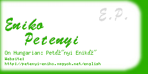 eniko petenyi business card